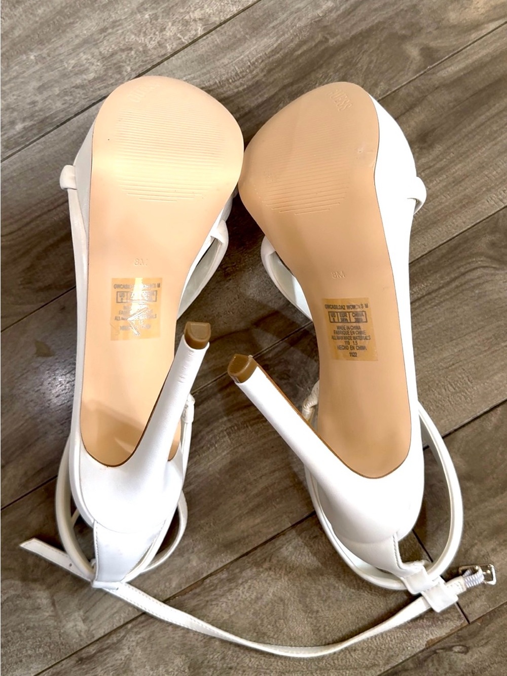 Guess White Platform Ankle-Strap High Heels - Picture 2 of 3